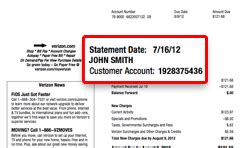 verizon account number sample.